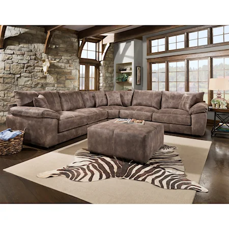 Casual Three Piece Sectional